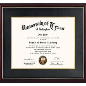 GraduationMall 11x14 Diploma Frame with Black over Gold Mat (055)